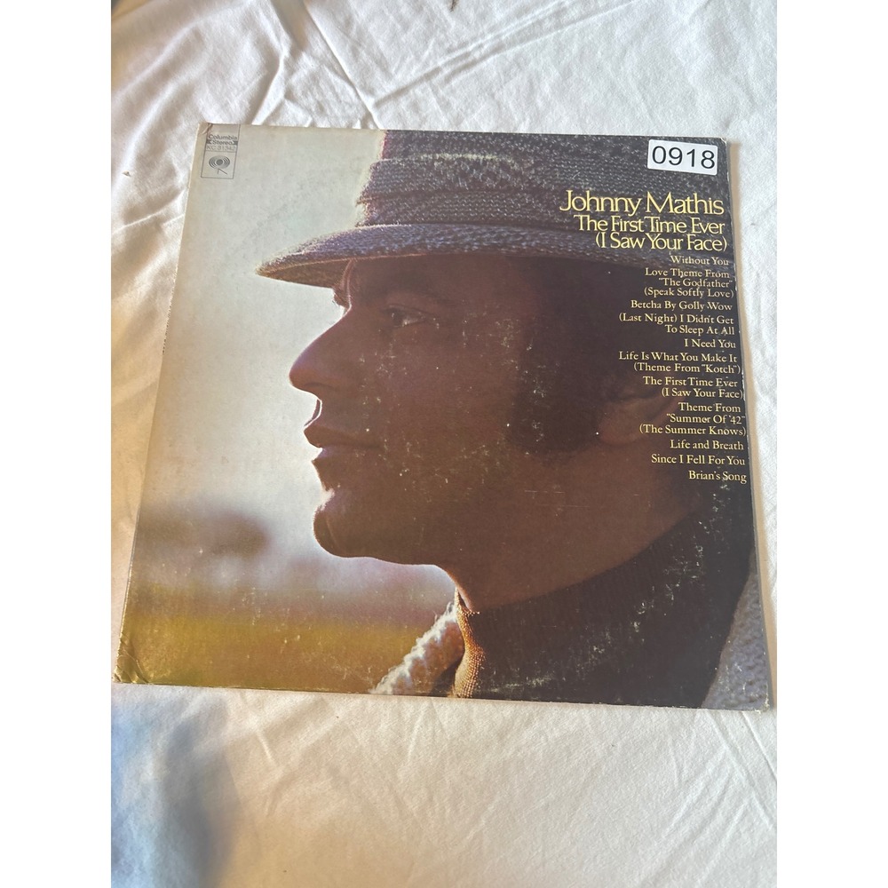 Johnny Mathis The First Time Ever Vinyl LP 12" Black Good 1972 Columbia KC 31342